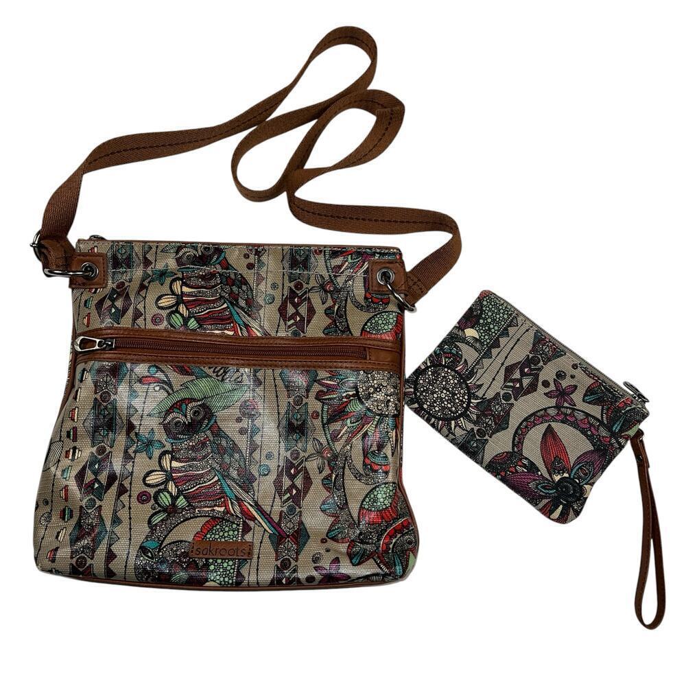 Sakroots Spirit Desert Wild at Heart Crossbody Shoulder Bag + Wallet Pouch